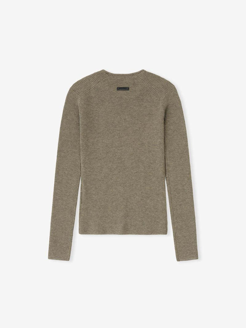 Womens Waffle Long Sleeve Top