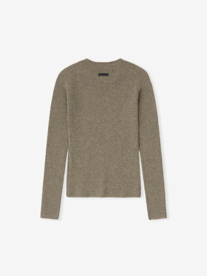 Womens Waffle Long Sleeve Top
