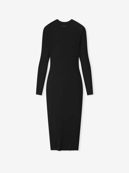 Womens Rib Long Sleeve Dress