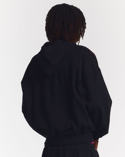SCRIPT ZIP HOODIE BLACK