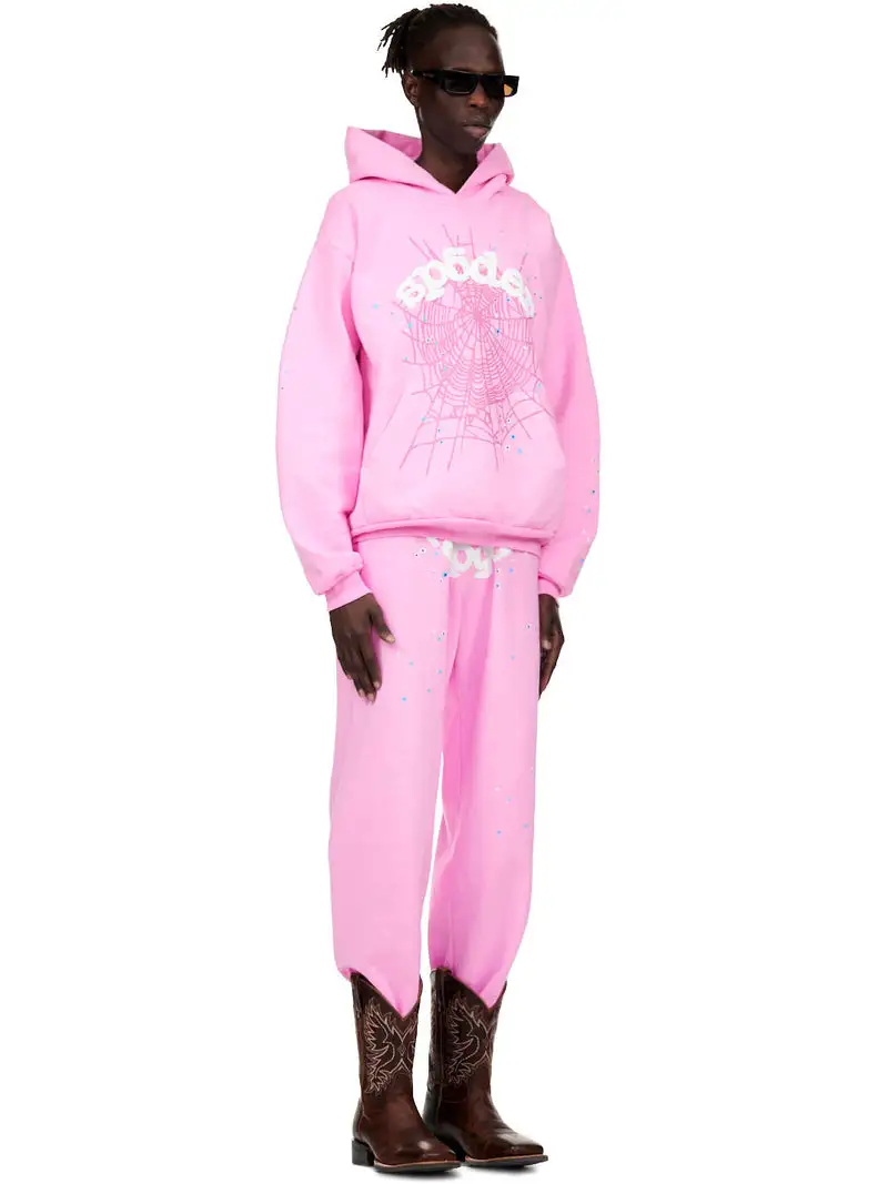 Sp5der OG Web Hoodie Pink