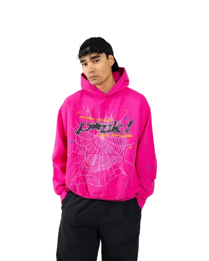 Sp5der P*NK Hoodie Pink