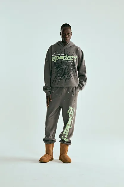 Sp5der Punk V2 Hoodie Slate Grey