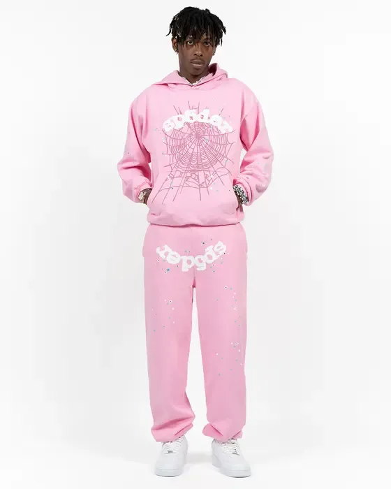 Sp5der OG Web Hoodie Pink