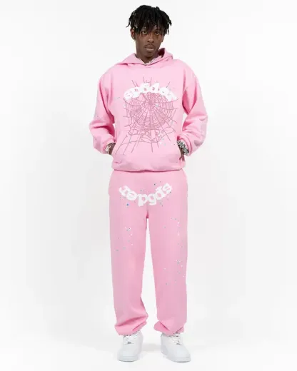 Sp5der OG Web Hoodie Pink