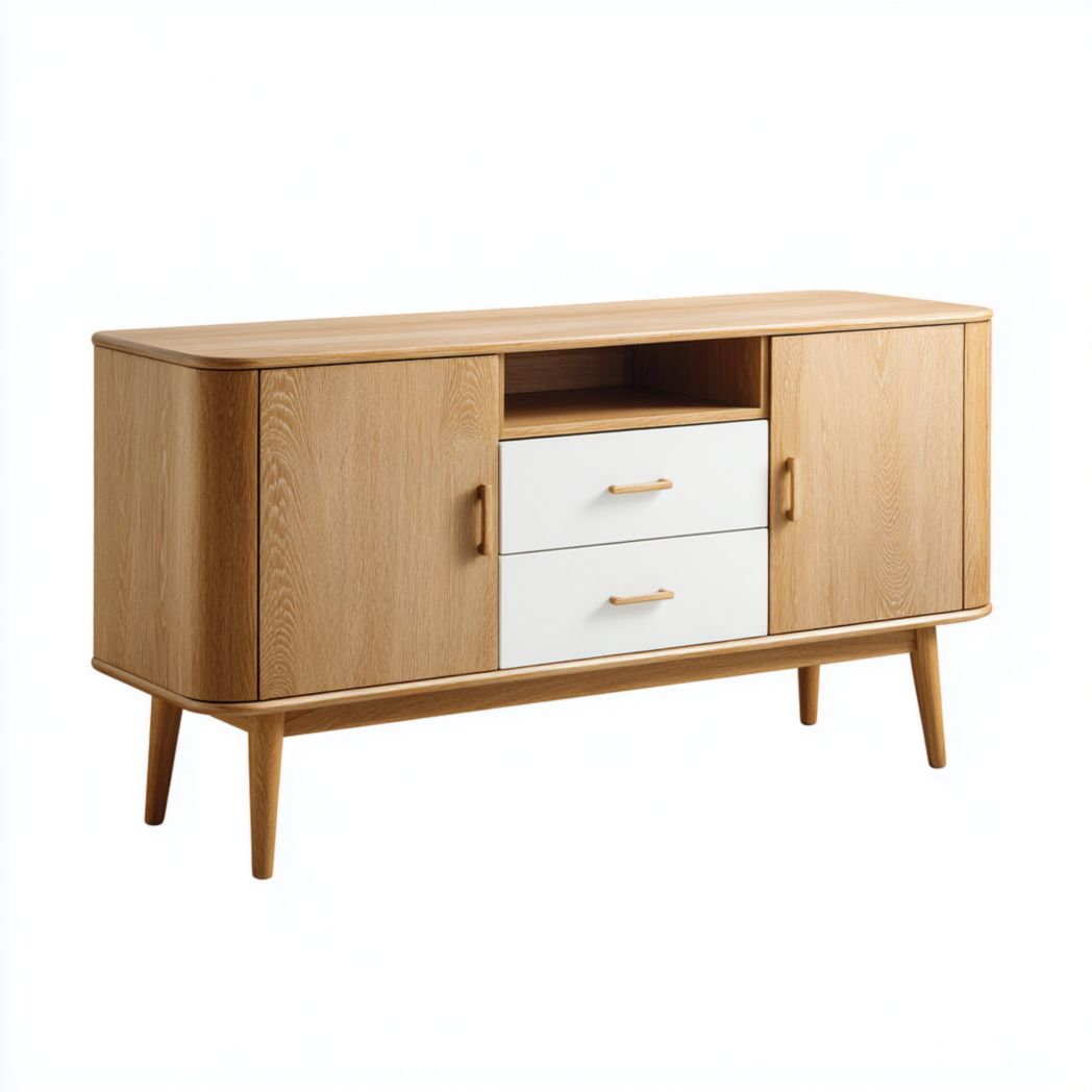 Buffet en bois avec tiroirs et portes-DECO FURNITURE