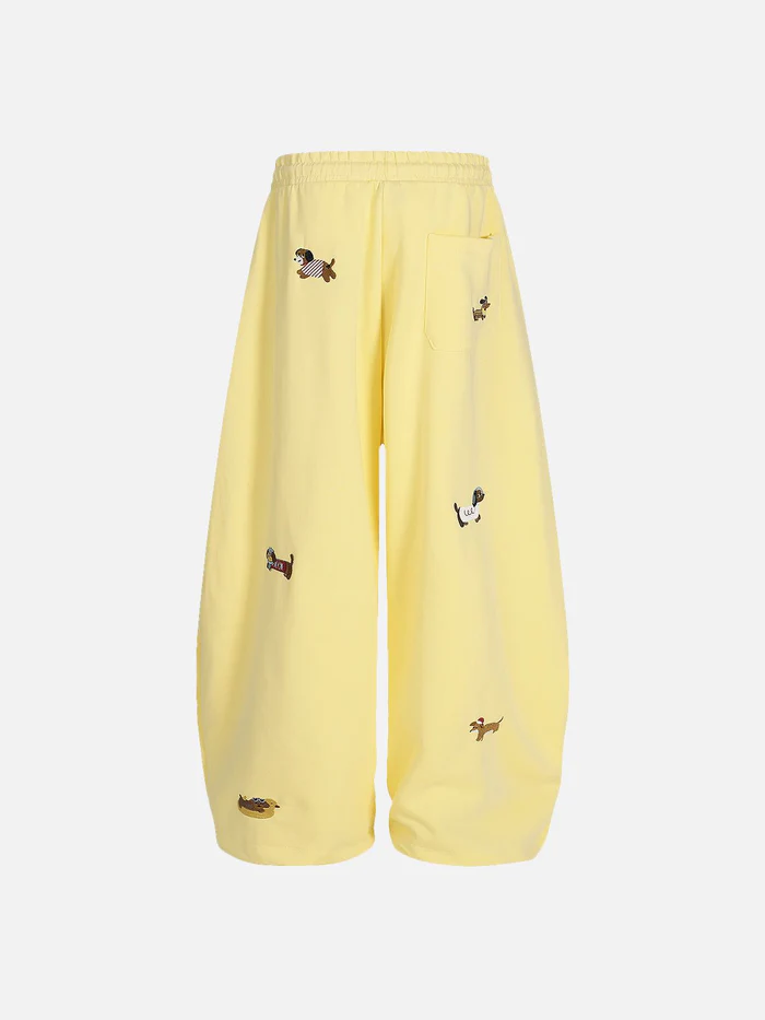 Eden Embroidery Dog Baggy Barrel Sweatpants