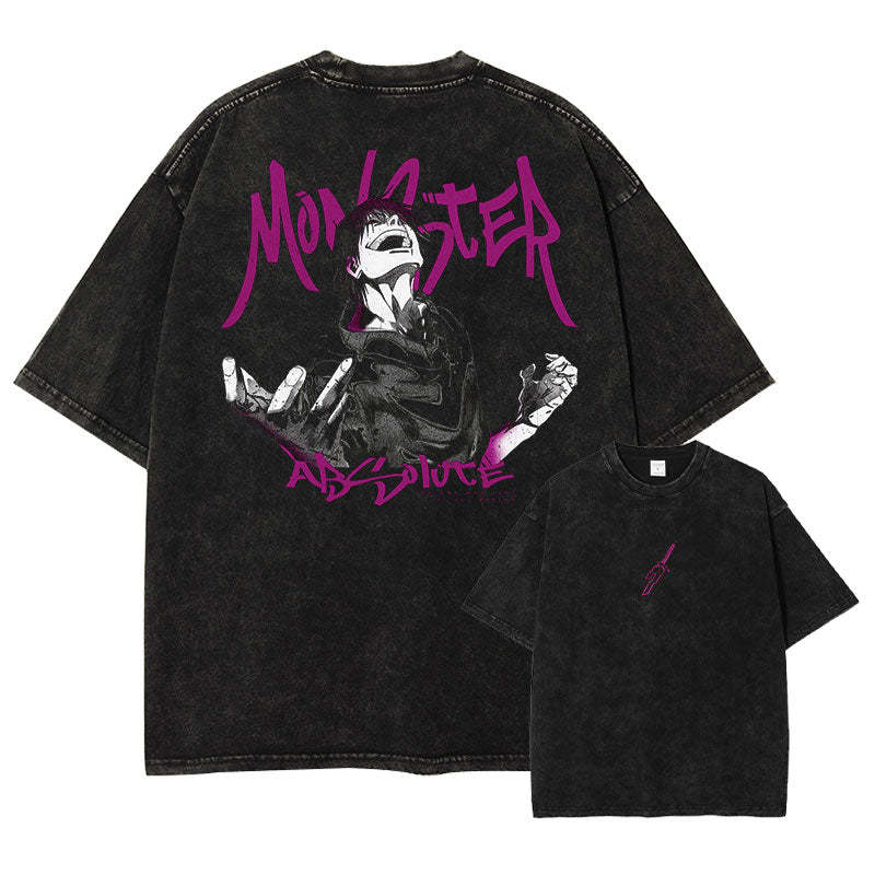 Cursed Monster Anime Graphic T-Shirt – Cotton Oversized Tee