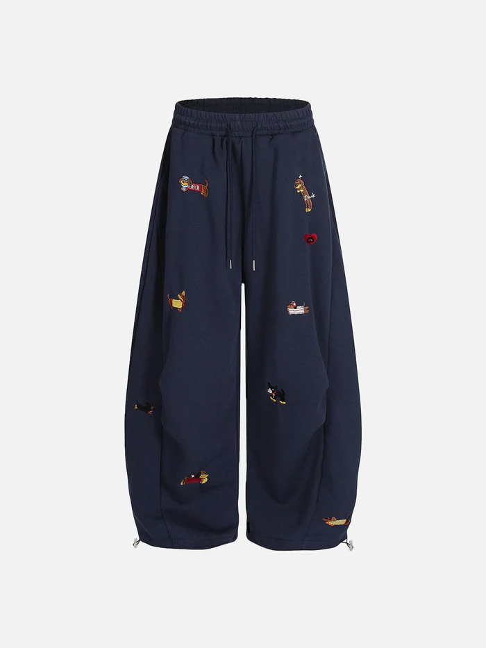 Eden Embroidery Dog Baggy Barrel Sweatpants