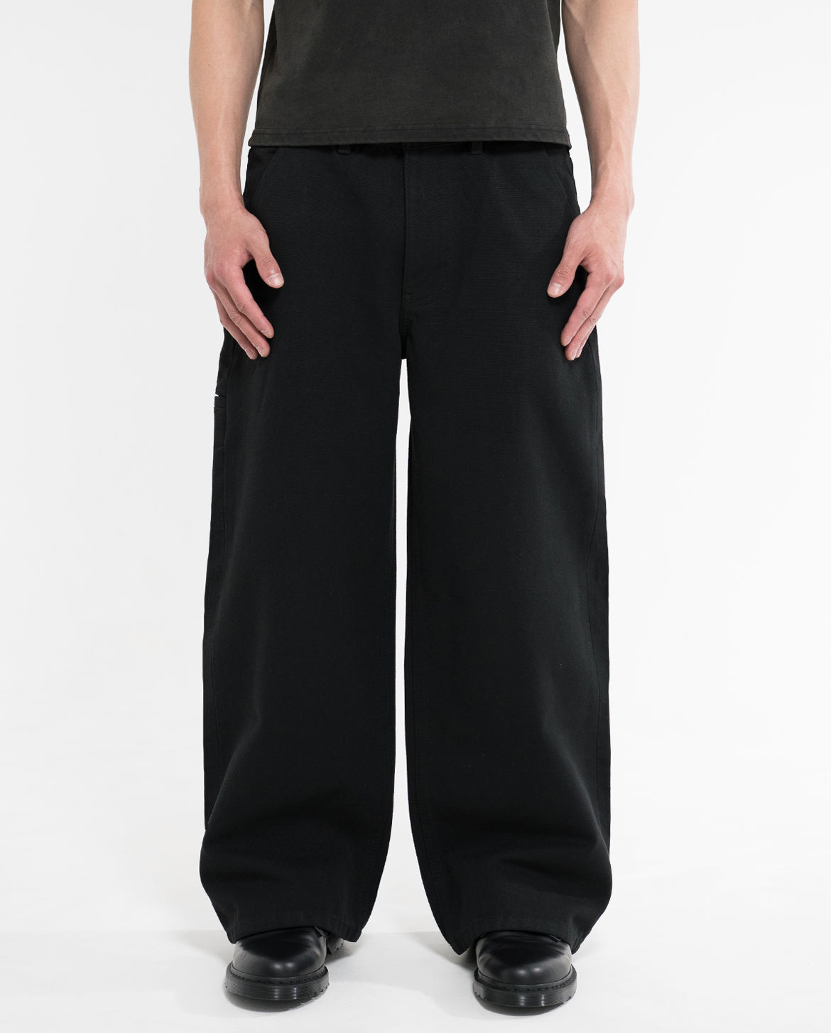 STACKED CANVAS WIDE-LEG PANTS
