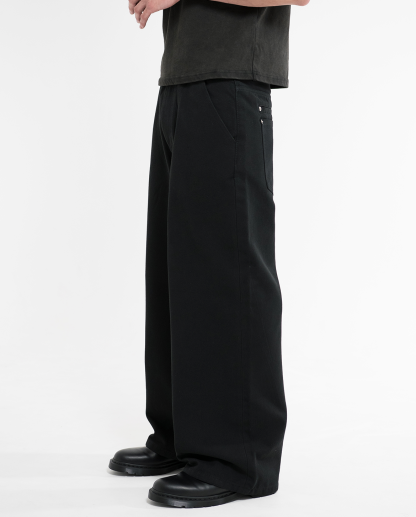 STACKED CANVAS WIDE-LEG PANTS