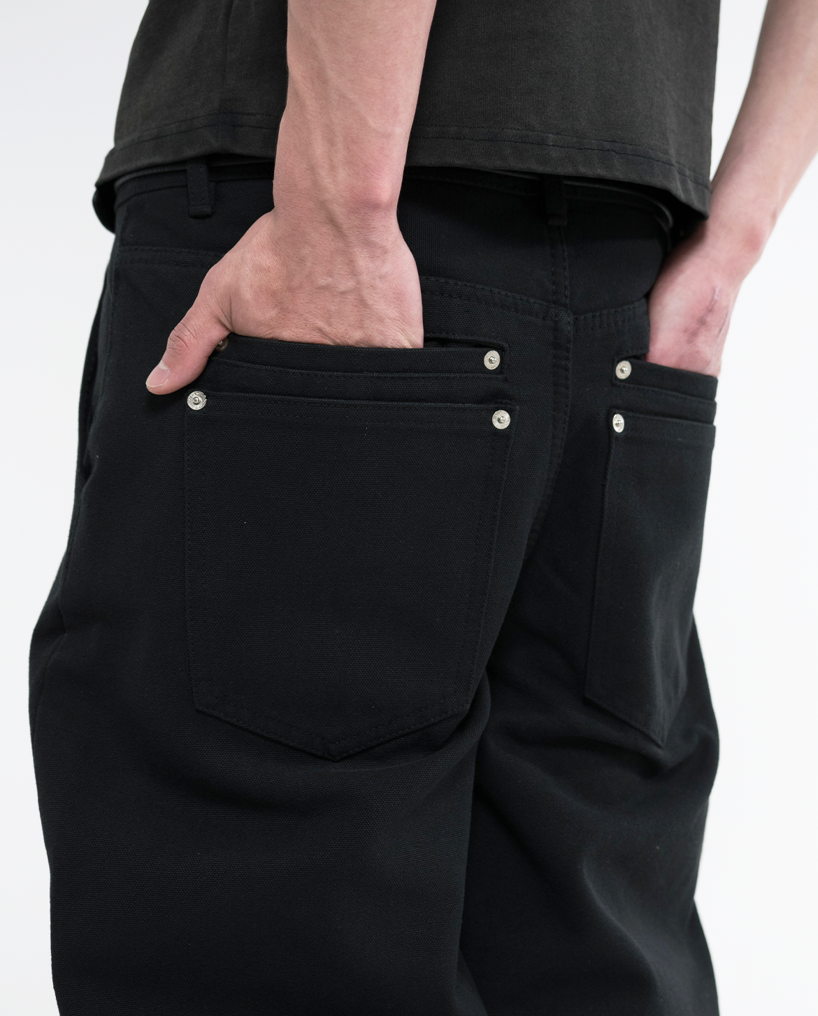 STACKED CANVAS WIDE-LEG PANTS