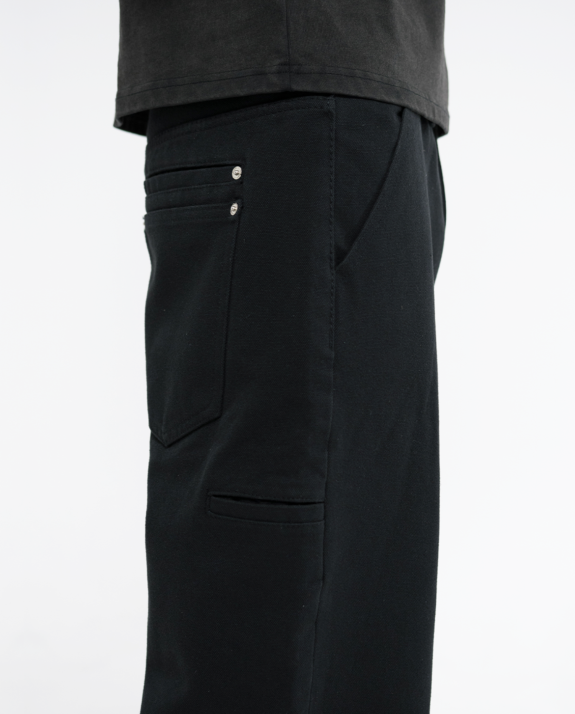 STACKED CANVAS WIDE-LEG PANTS