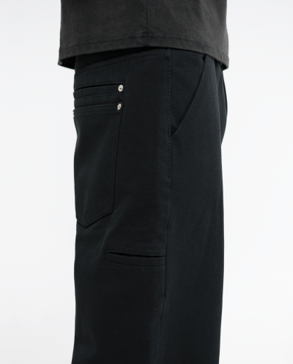 STACKED CANVAS WIDE-LEG PANTS