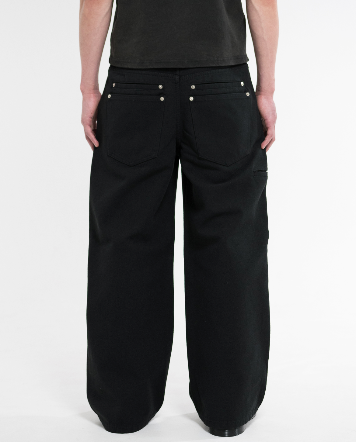 STACKED CANVAS WIDE-LEG PANTS