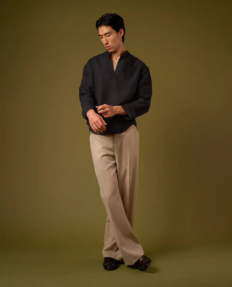 LINEN PLEATED TROUSERS V2