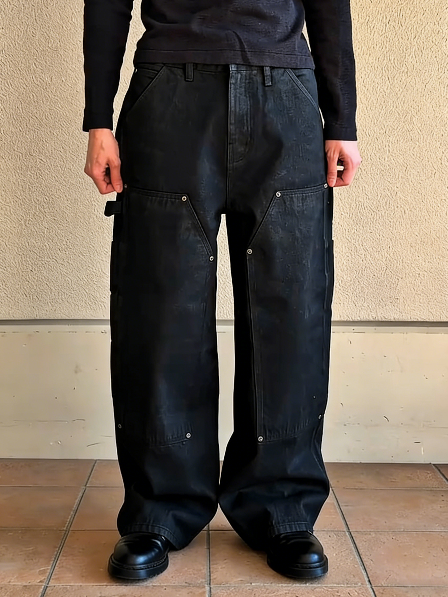 DOUBLE-KNEE WAXED PANTS