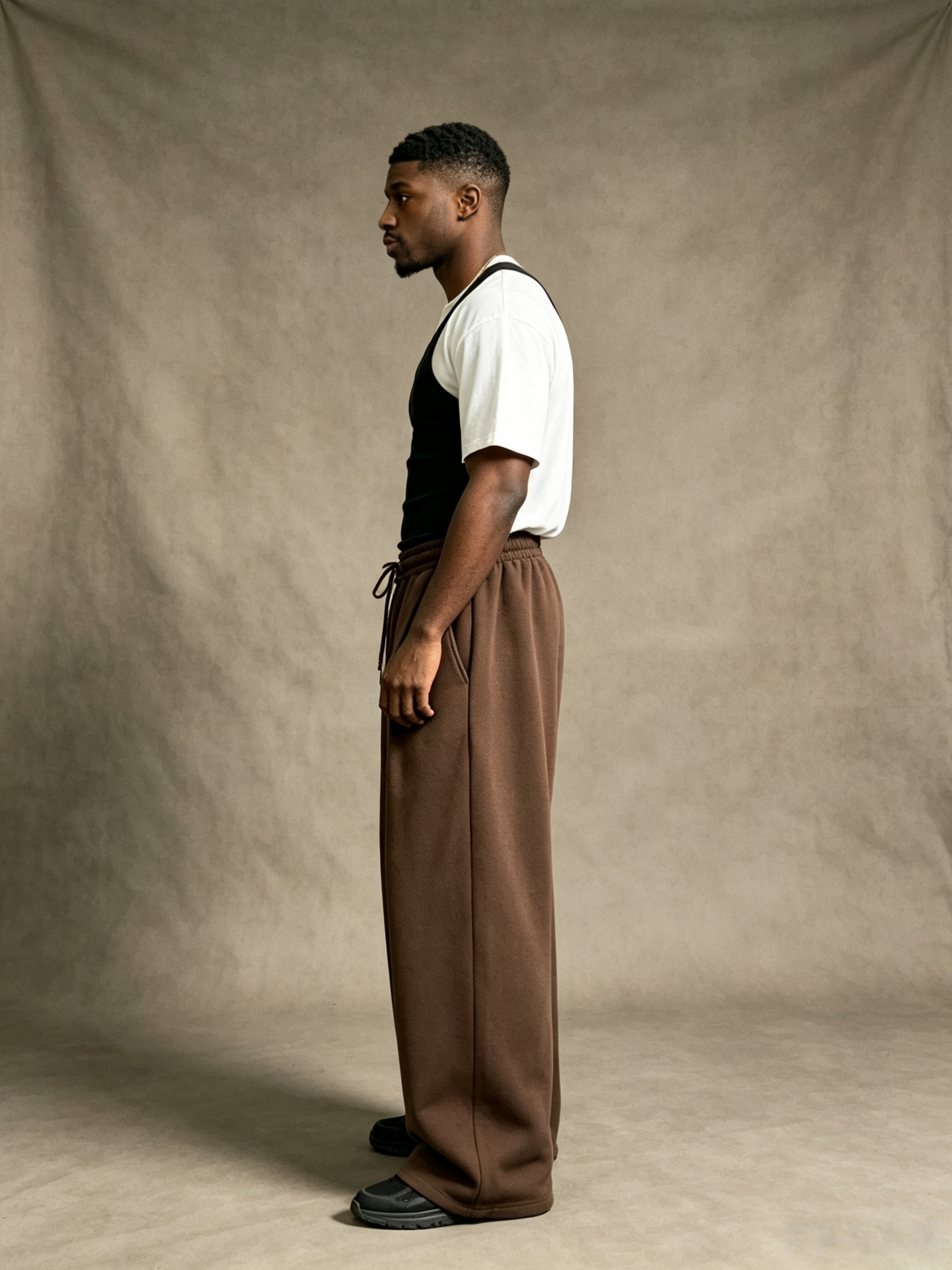 Y33 Pleated Baggy Organic Sweatpants - Mocha