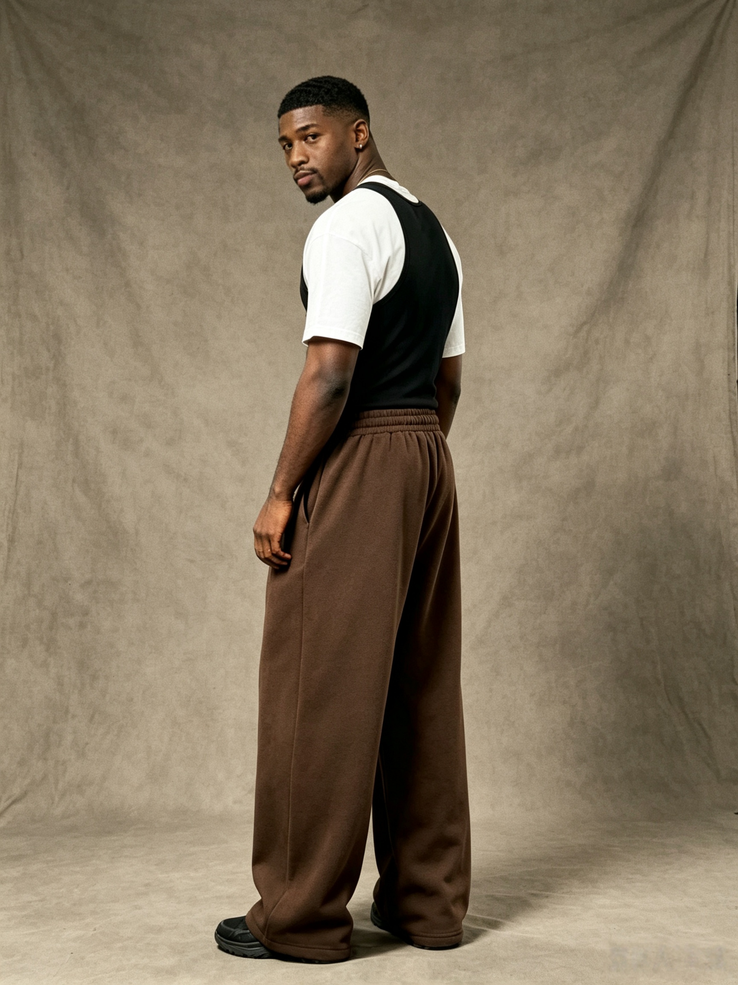Y33 Pleated Baggy Organic Sweatpants - Mocha