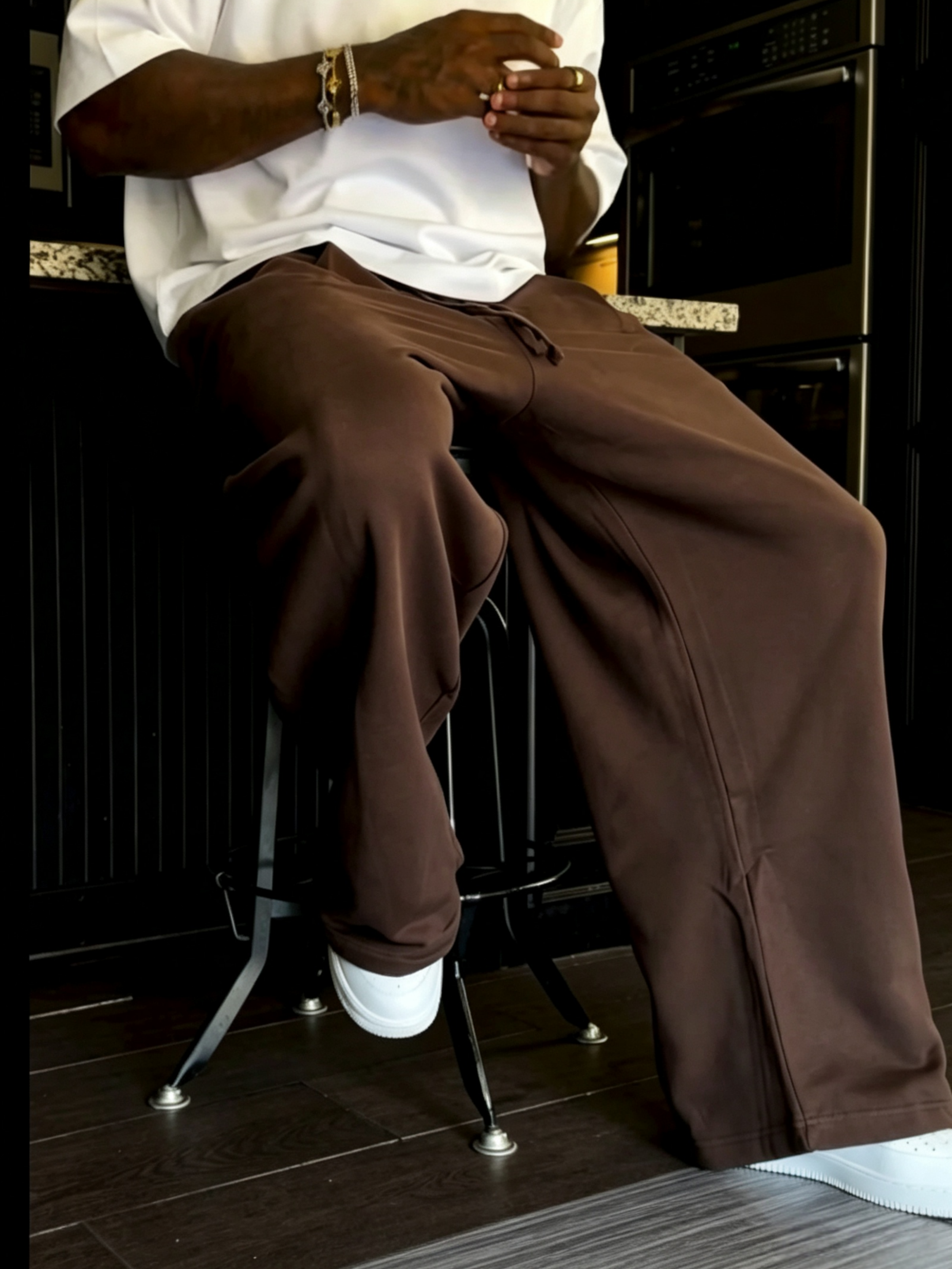 Y33 Pleated Baggy Organic Sweatpants - Mocha