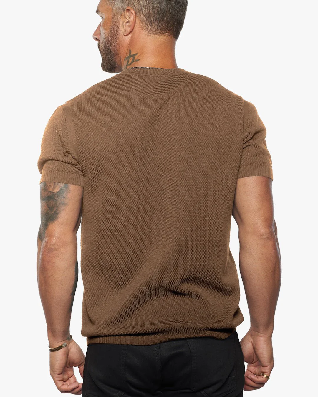 Mandarin Collar Slim Fit Knit Henley 