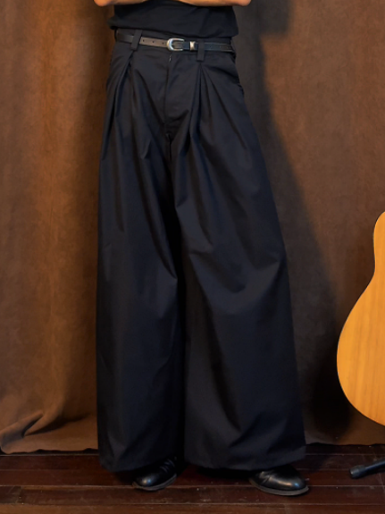 JAPANESE PLEATED WIDE LEG TROUSERS