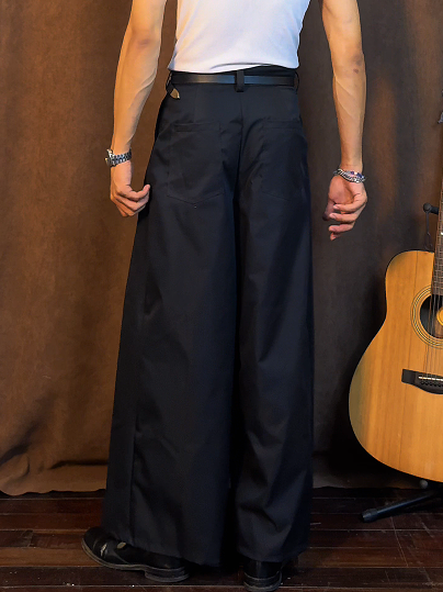 JAPANESE PLEATED WIDE LEG TROUSERS