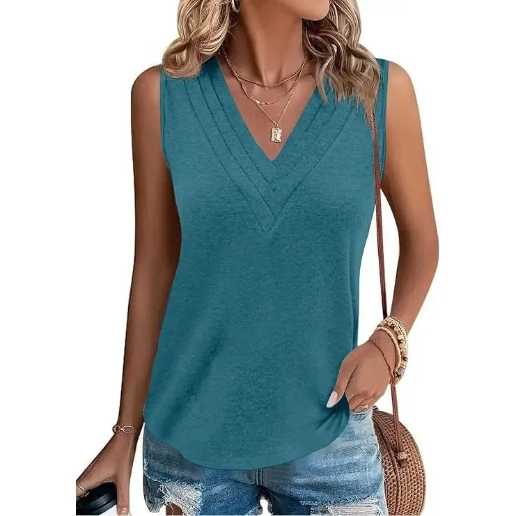 WOMEN V NECK TANK TOPS 