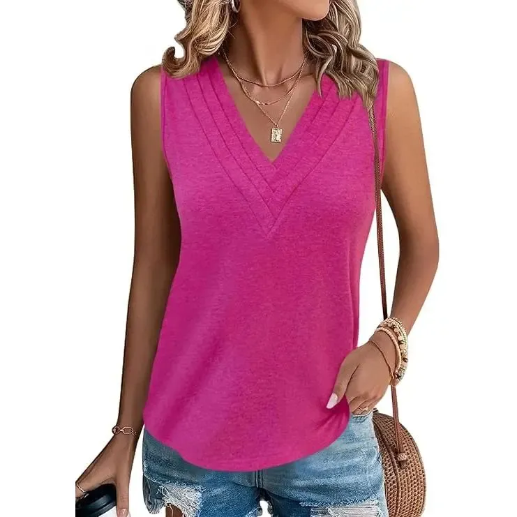 WOMEN V NECK TANK TOPS 