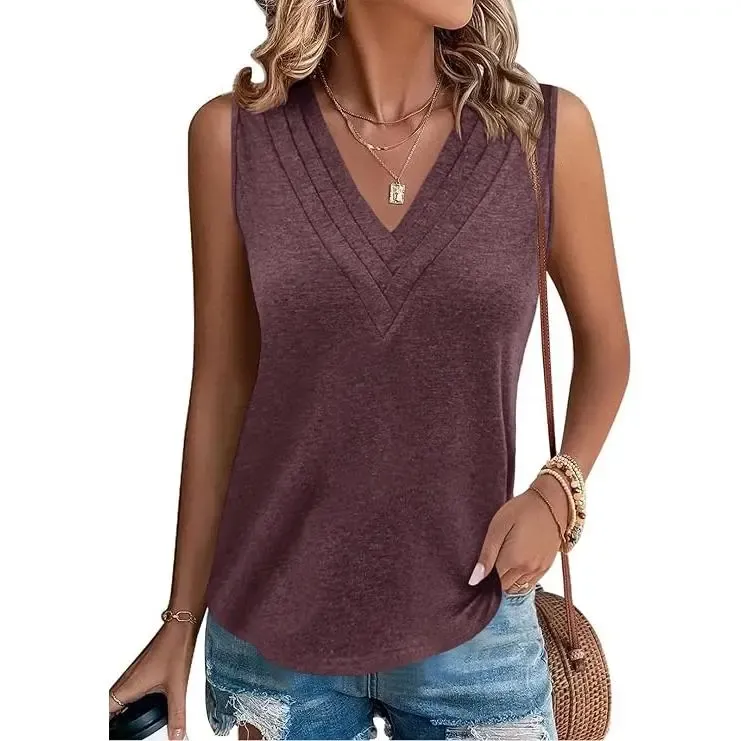 WOMEN V NECK TANK TOPS 