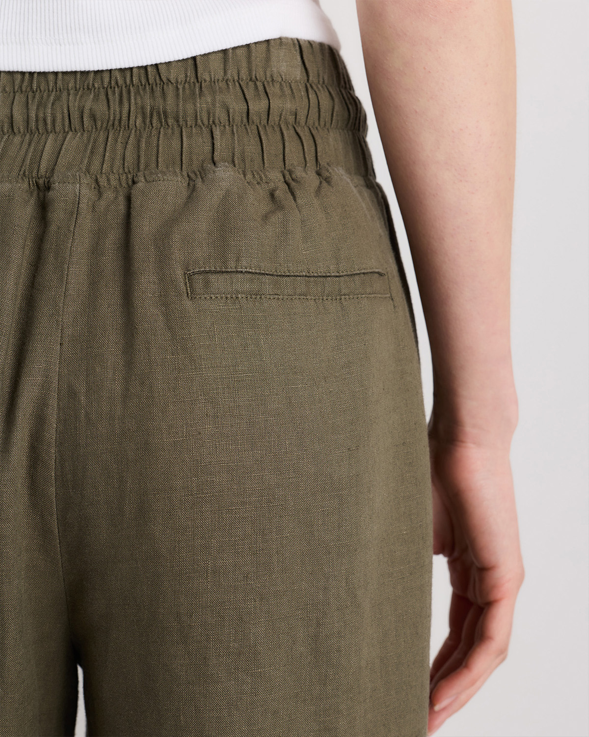 100% EUROPEAN LINEN WIDE LEG PANTS