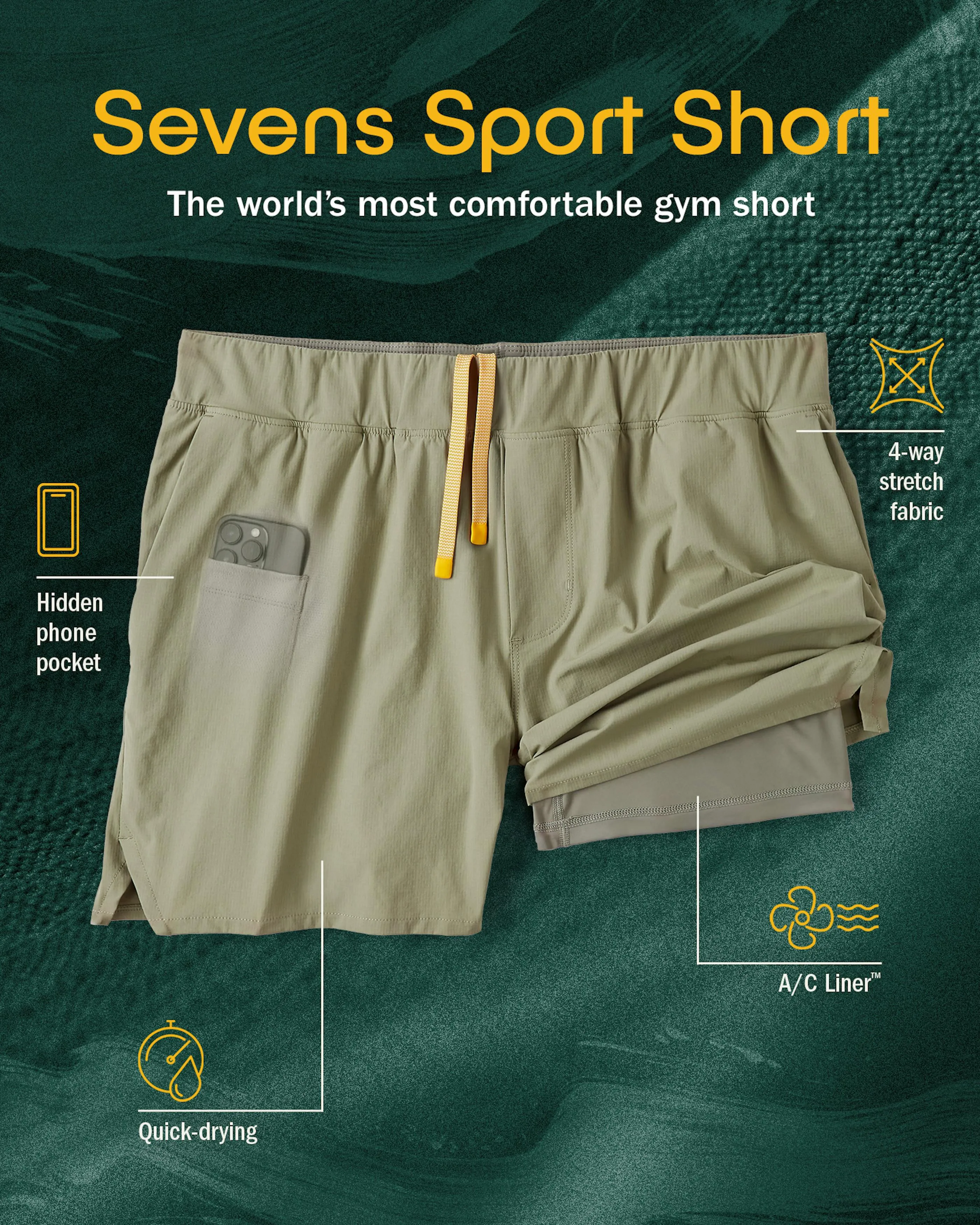 Sevens Sport Short Lined - 5"（Buy 2 Get 1 Free）