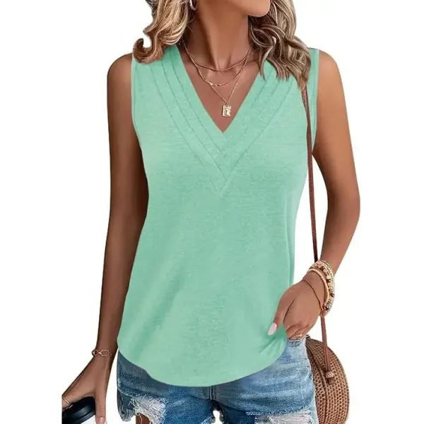 WOMEN V NECK TANK TOPS 