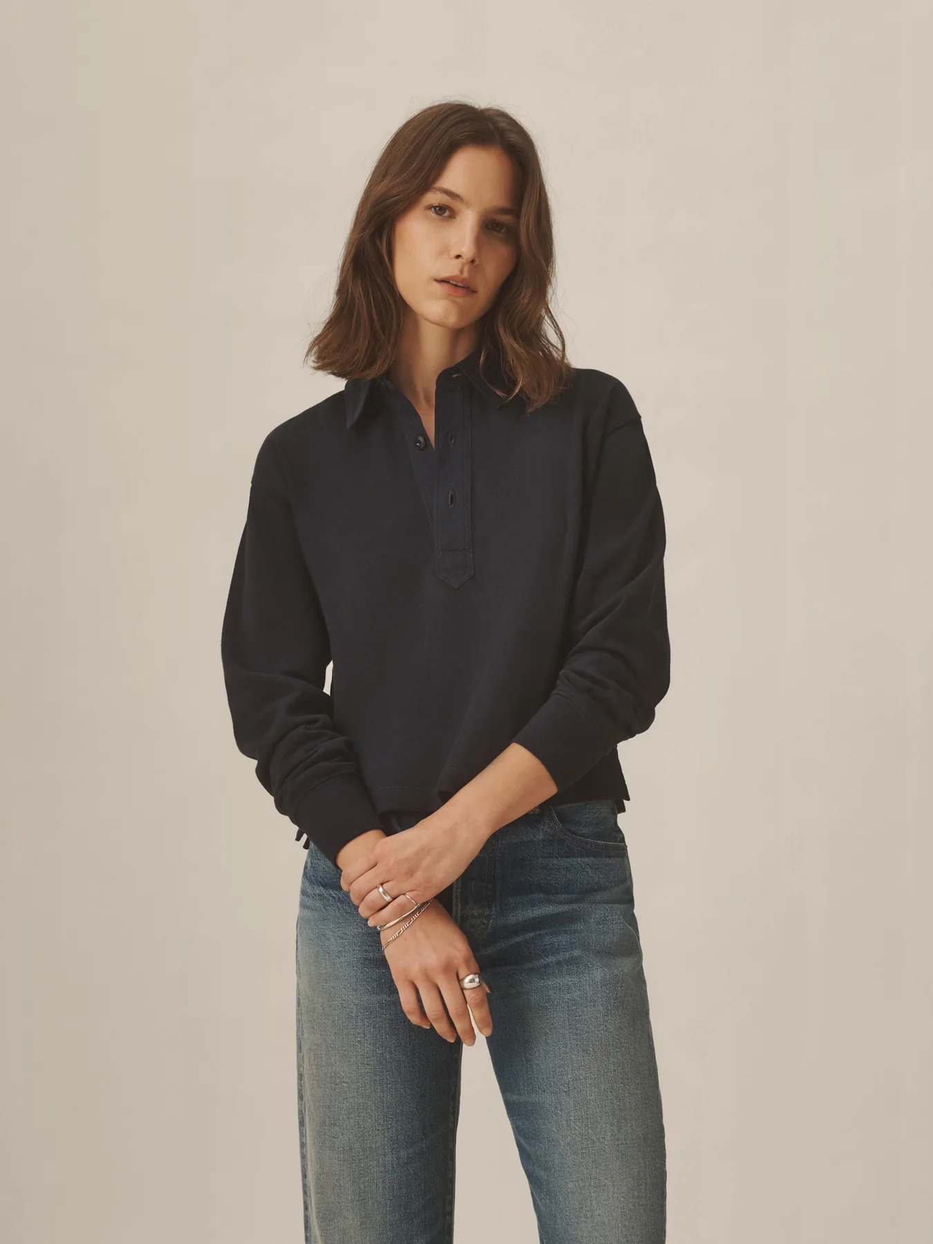 Boyfriend Crop Rugby Polo