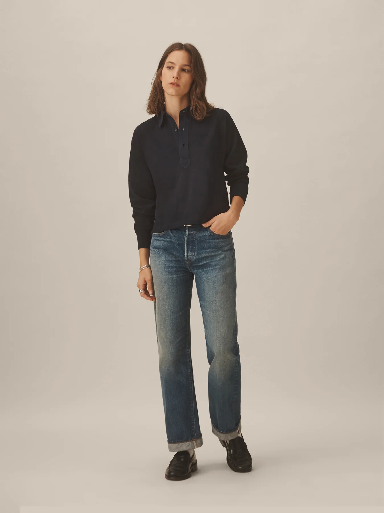Boyfriend Crop Rugby Polo
