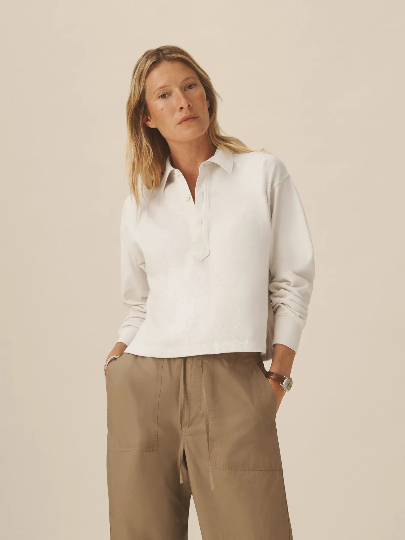 Boyfriend Crop Rugby Polo