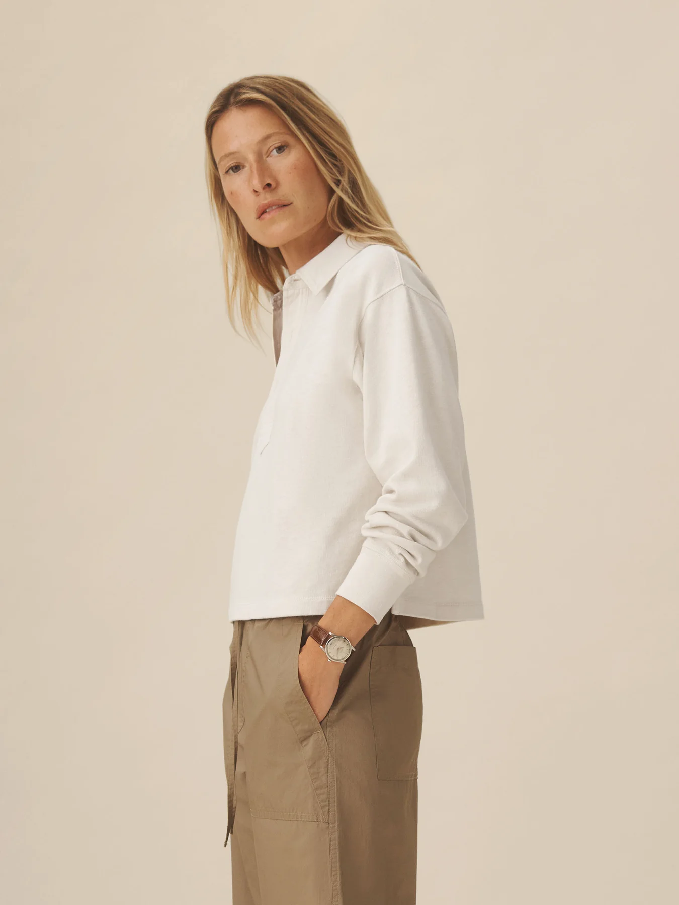 Boyfriend Crop Rugby Polo