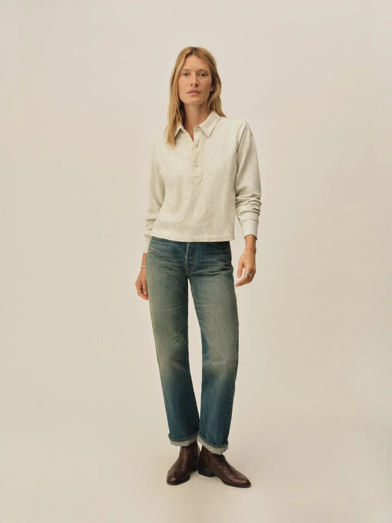 Boyfriend Crop Rugby Polo