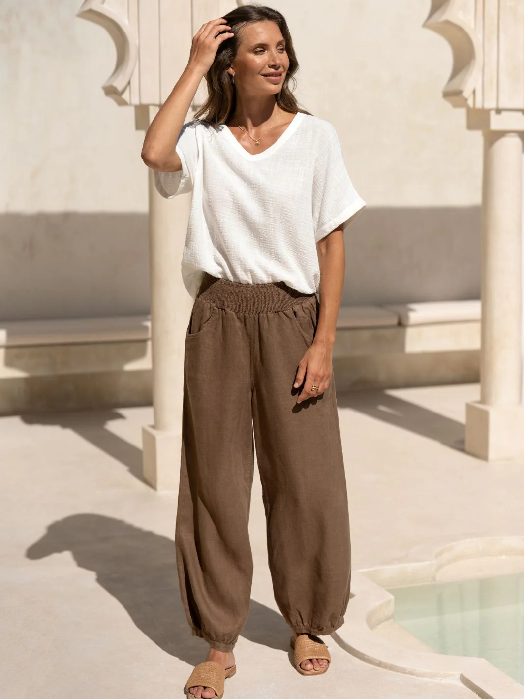 Sadhu French Linen Pants Olive