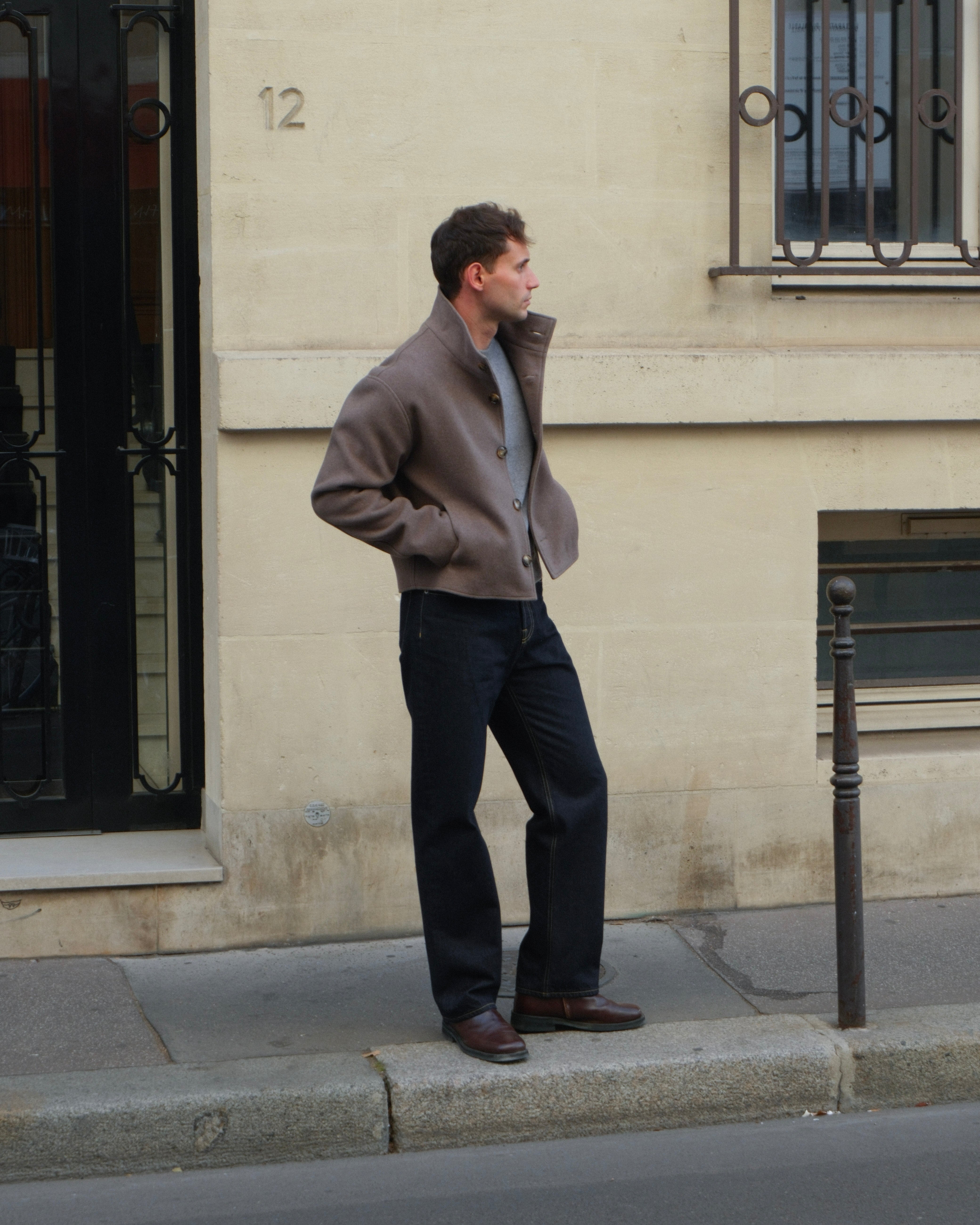 High Collar Wool Jacket