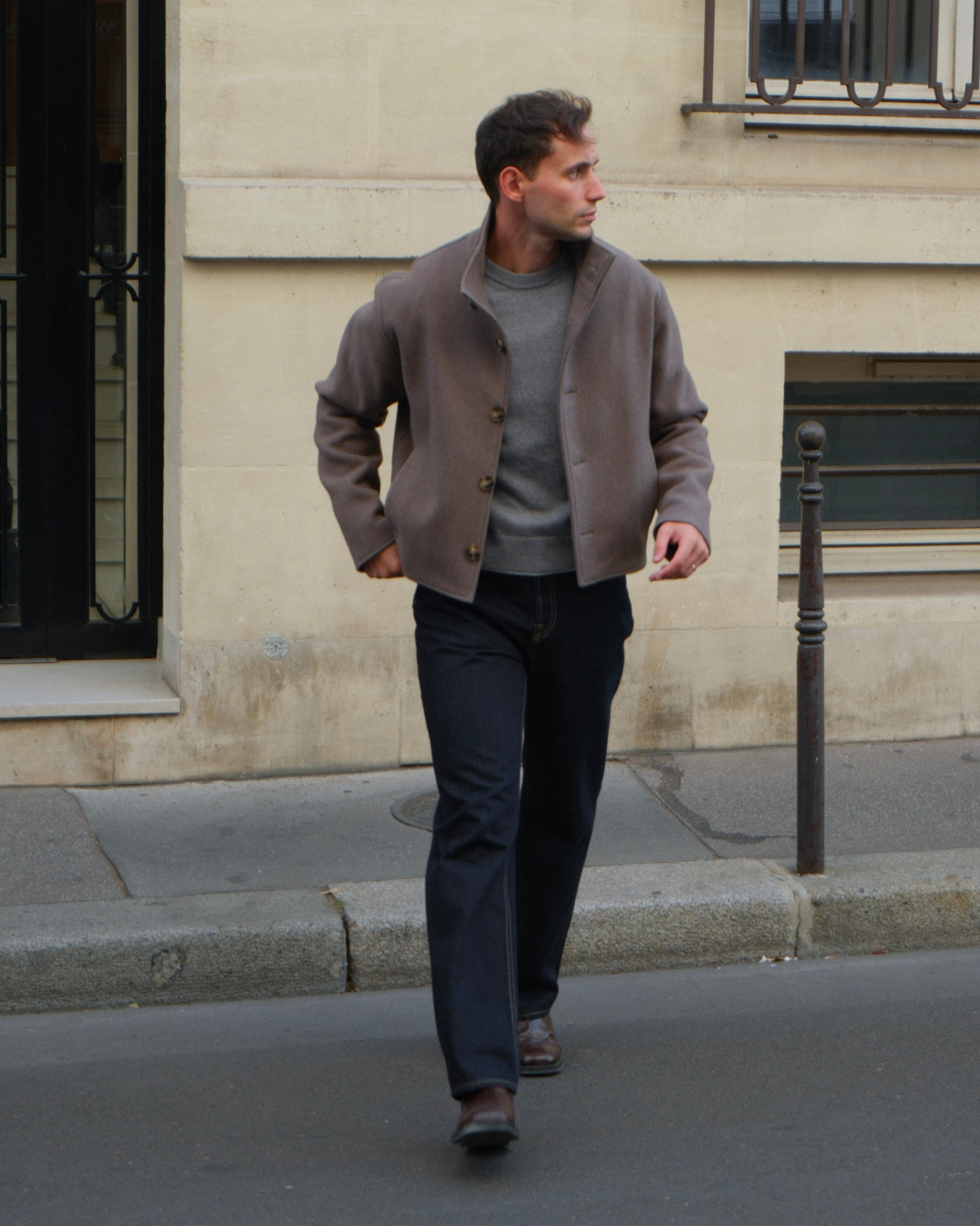 High Collar Wool Jacket