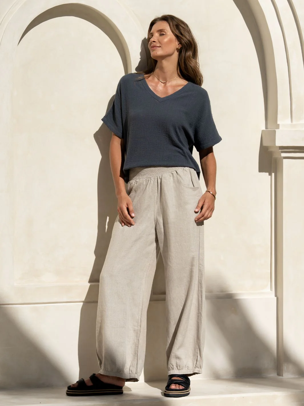 Sadhu French Linen Pants Olive