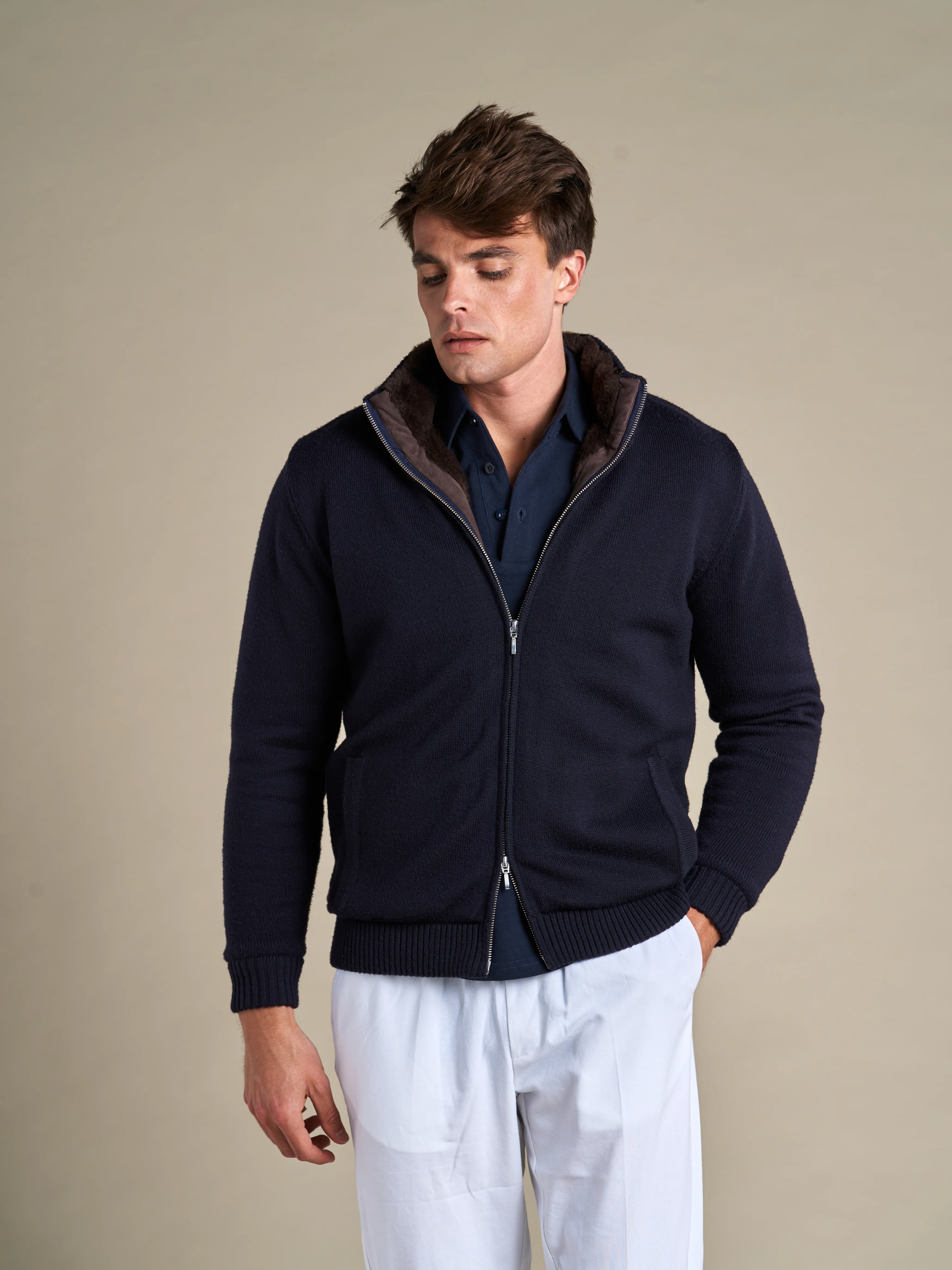 FULL FUR LINED CARDIGAN