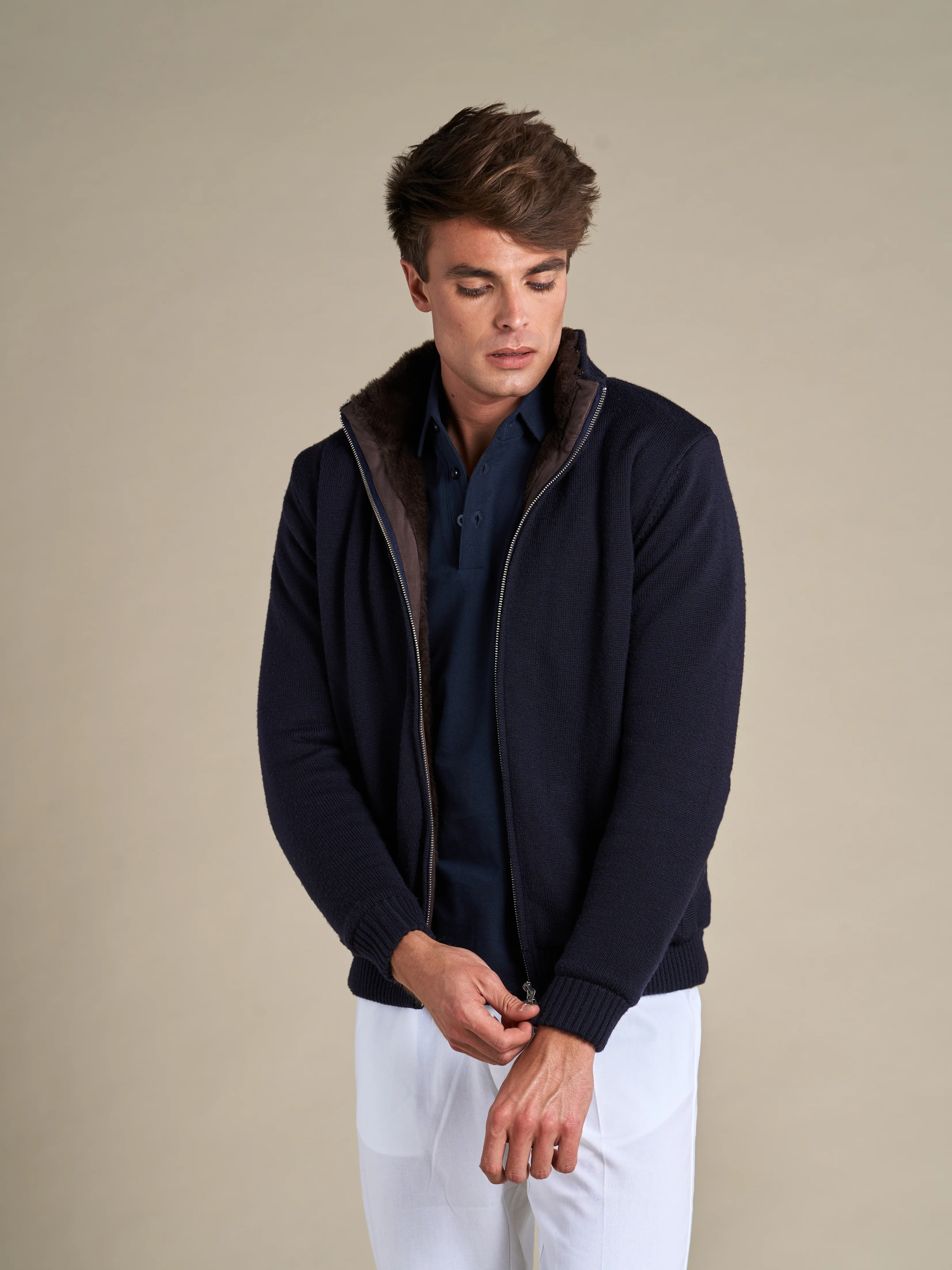 FULL FUR LINED CARDIGAN