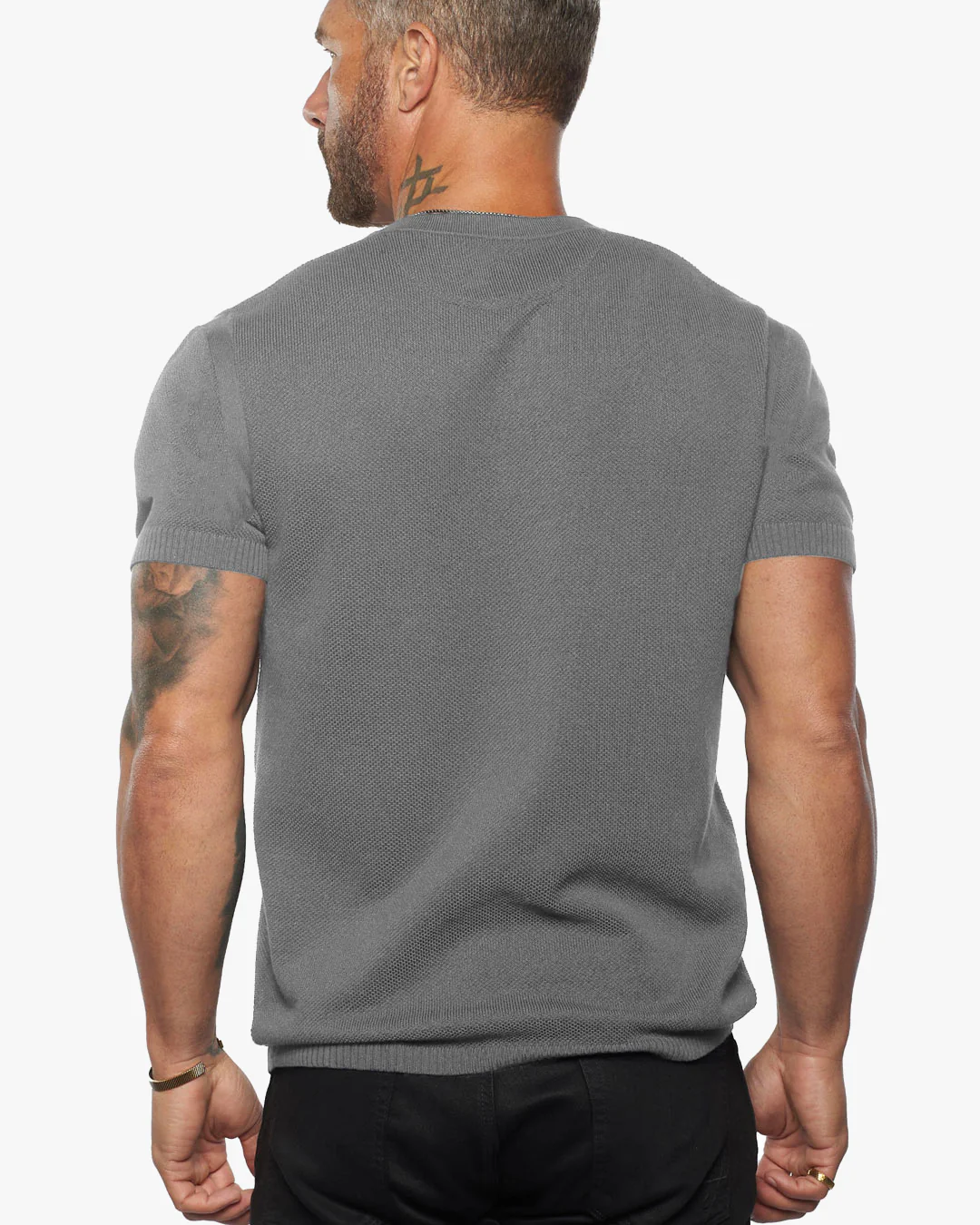 Mandarin Collar Slim Fit Knit Henley 