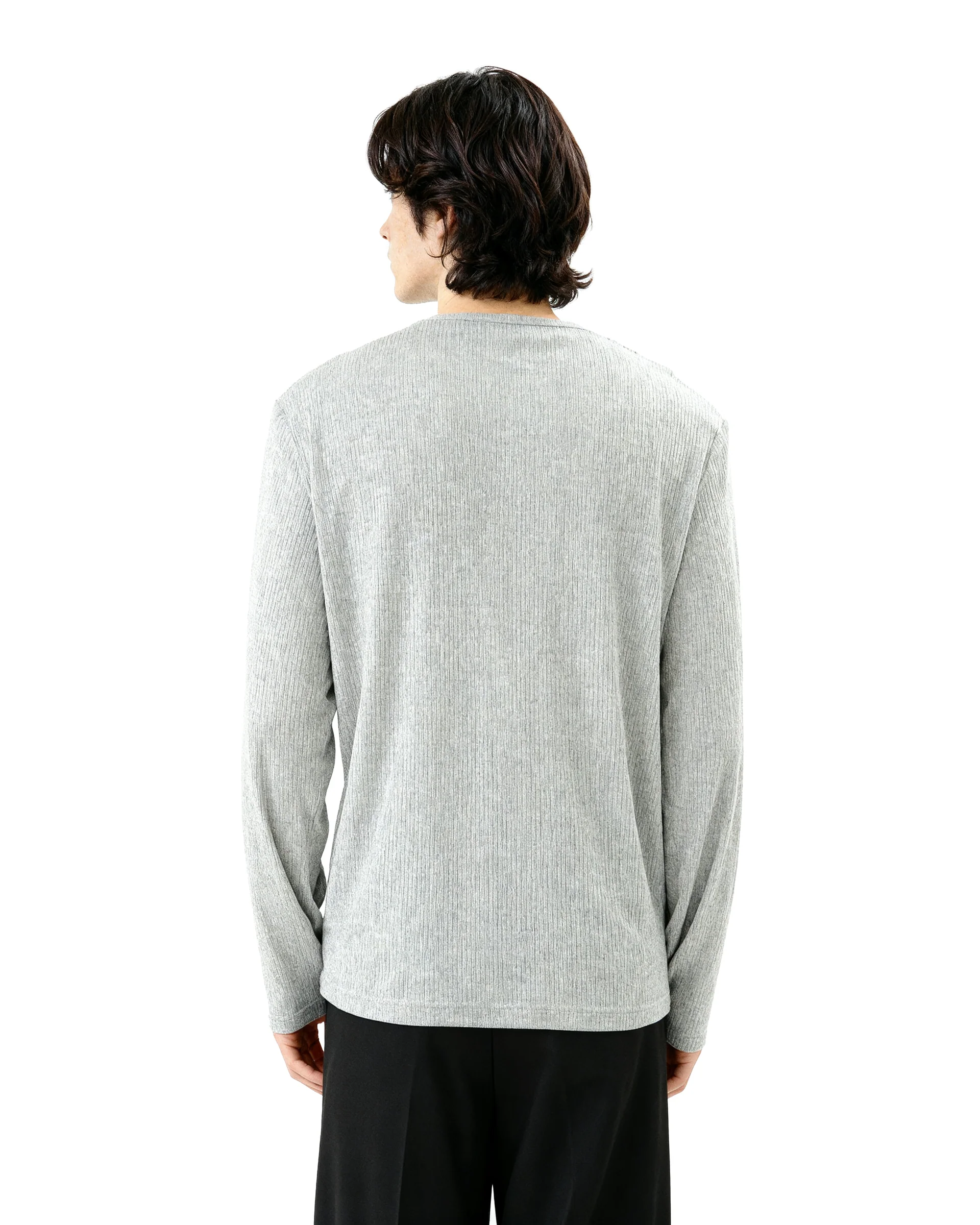 Ribbed Metal-Clasp Hook Henley Top