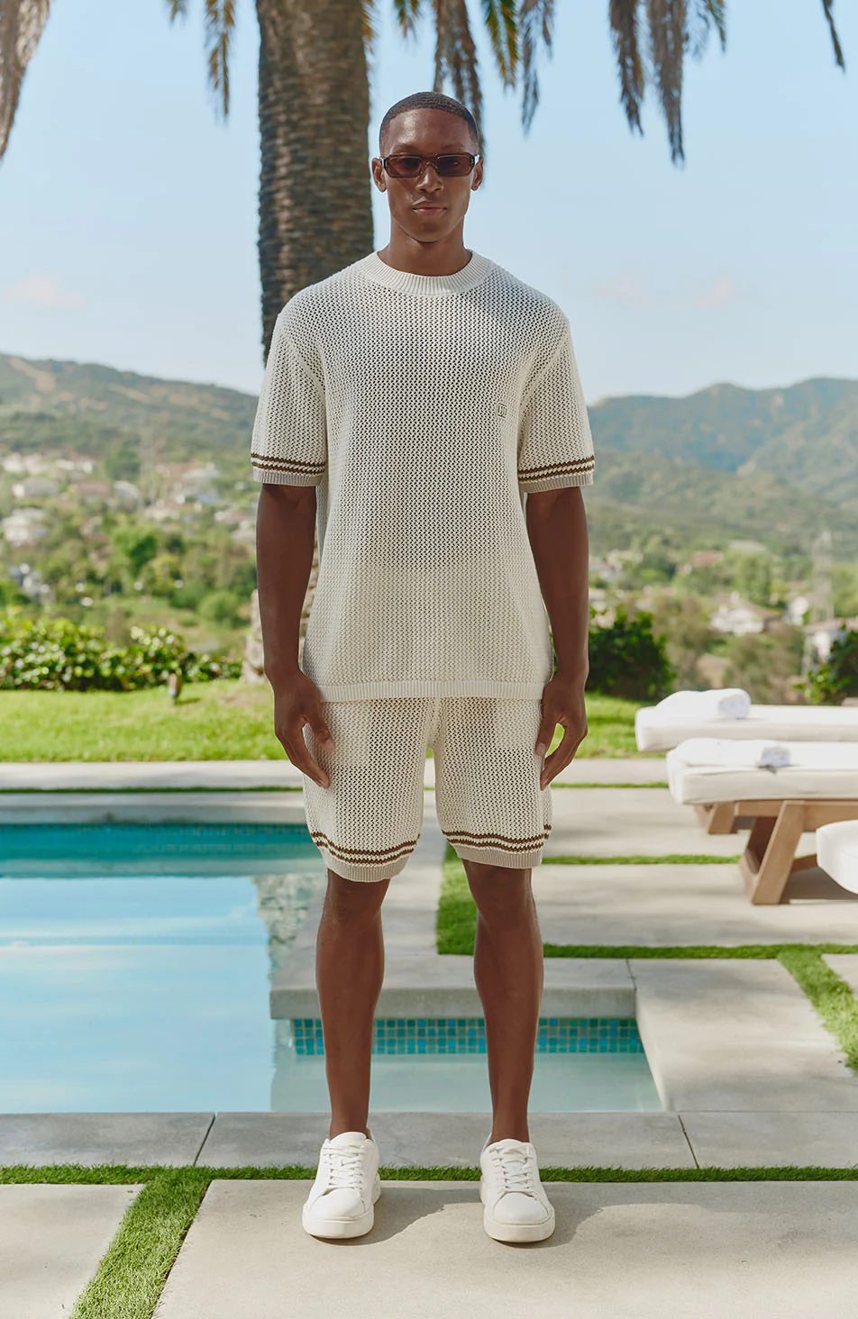 Malibu Cotton Crochet Shorts in Blue