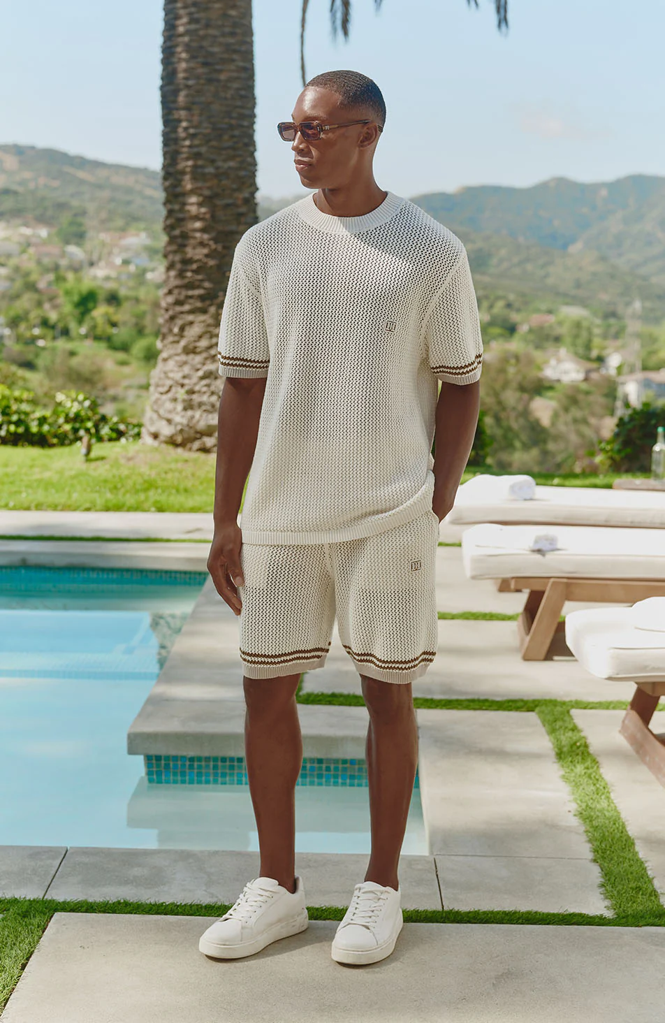 Malibu Cotton Crochet Shorts in Blue