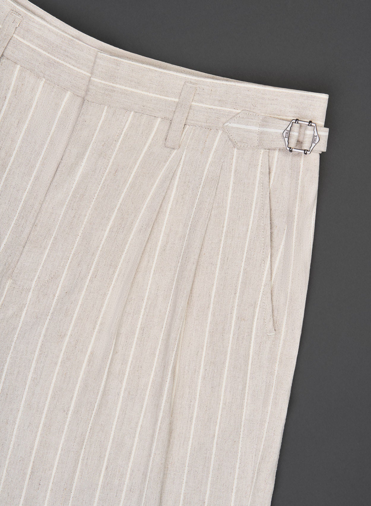 High Waisted Side Buckle Flare Trousers