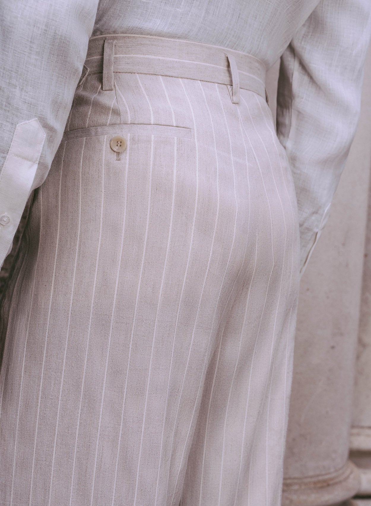 High Waisted Side Buckle Flare Trousers